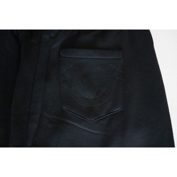 True Religion WMN Sz L Black Metallic Wing Horseshoe Straight Leg Sweatpants - Picture 10 of 14